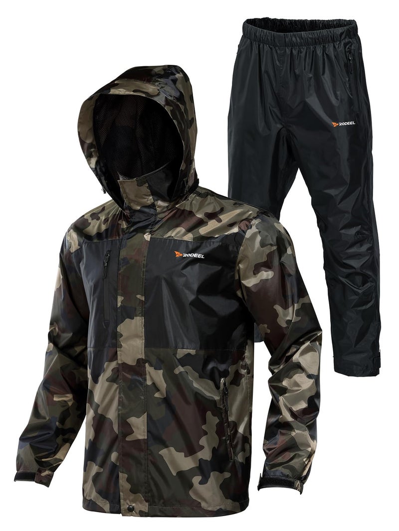 Rodeel Waterproof Fishing Rain Suit for Men (Rain gear Jacket & Trouser Suit) - Image 1